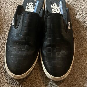 Vans Black Textured Slip-On Sneakers